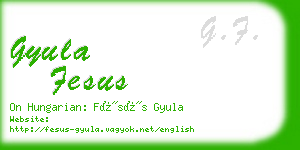 gyula fesus business card